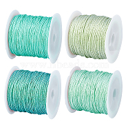 4 Rolls 4 Colors Ployester Braided Cord, with Plastic Spool, Round, Mixed Color, 0.8mm, about 27.34 Yards(25m)/roll, 1 color/roll(WCOR-AR0001-04A)