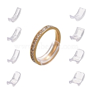 8Pcs 8 Sizes Plastic Invisible Ring Size Adjuster, Fit 1~10mm Width Rings, Clear, 18~20x4~11.5x3mm, 1pc/size(TOOL-YW0001-16)