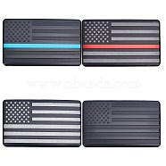 Gorgecraft 4Pcs 4 Style Aluminum Adhesive Sticker Car Stickers, DIY Car Decorations, Rectangle with Flag of the United States, Mixed Color, 7.5x12.5x0.25cm, 1pc/style(DIY-GF0003-94)