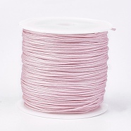 Nylon Thread, Nylon Jewelry Cord for Custom Woven Jewelry Making, Pink, 0.8mm, about 49.21 yards(45m)/roll(NWIR-K022-0.8mm-07)