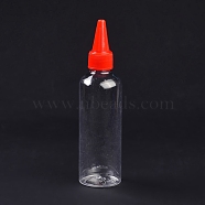 (Defective Closeout Sale: Scratch), Plastic Empty Bottle for Liquid, Pointed Mouth Top Cap, Red, 15.3x3.9cm, Capacity: 100ml(3.38 fl. oz)(TOOL-XCP0001-29)