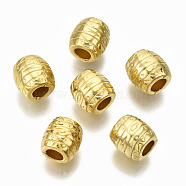 CCB Plastic European Beads, Large Hole Beads, Barrel, Golden, 10x10mm, Hole: 5mm, about 833pcs/490g(CCB-T011-22G)