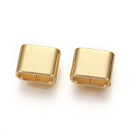 201 Stainless Steel Slide Charms, Oval, Real 24K Gold Plated, 9x12x6mm, Hole: 4x9.5mm(X-STAS-G187-29G-A)