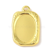 304 Stainless Steel Pendant Cabochon Settings, Rectangle, Real 18K Gold Plated, Tray: 15x11.5mm, 23x15.5x3mm, Hole: 1.6mm(STAS-A097-17G)