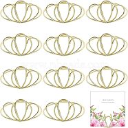 Iron Spiral Place Card Holders, Memo Holders, for Restaurants, Wedding, Office, Double Heart, Golden, 53x48.5x24mm, Inner Diameter: 47mm(AJEW-WH0318-05G)