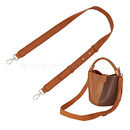 PU Leather Adjustable Bag Straps, with Alloy Swivel Clasps, Sienna, 85~101x2.6cm(FIND-WH0137-87P)