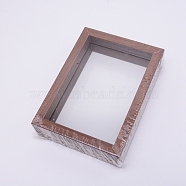 MDF Photo Frames, Glass Display Pictures, for Tabletop Display Photo Frame, Rectangle, Coconut Brown, 158x116x40mm(DIY-WH0189-31B-02)