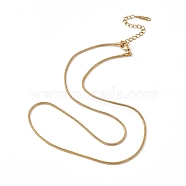 201 Stainless Steel Snake Chain Necklaces, Real 18K Gold Plated, 17.52 inch(44.5cm)(NJEW-P268-A29-2X5)