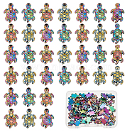 50Pcs Rack Plating Rainbow Color Alloy Beads, Cadmium Free & Nickel Free & Lead Free, Tortoise, Rainbow Color, 13x9x3.5mm, Hole: 1.2mm(FIND-SC0003-67)