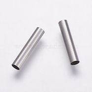 304 Stainless Steel Tube Beads, Stainless Steel Color, 15x3mm, Hole: 2.5mm(X-STAS-P161-02-15mm)