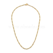 304 Stainless Steel Figaro Chains Necklaces, with Lobster Claw Clasps, Golden, 17.32 inch(44cm)(NJEW-JN02976-02)