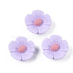 Opaque Resin Cabochons, Flower, Lilac, 21x20x9mm(CRES-S302-71A)