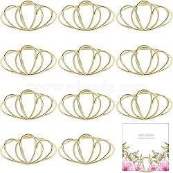 Iron Spiral Place Card Holders, Memo Holders, for Restaurants, Wedding, Office, Double Heart, Golden, 53x48.5x24mm, Inner Diameter: 47mm(AJEW-WH0318-05G)