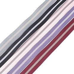 Chinlon Ribbon, Packaging Accessories, Flat with Stripe Pattern, Mixed Color, 1-1/8 inch(27x0.3mm), 2m/pc(SRIB-XCP0001-15)