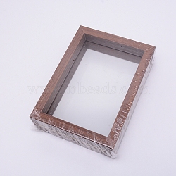 MDF Photo Frames, Glass Display Pictures, for Tabletop Display Photo Frame, Rectangle, Coconut Brown, 158x116x40mm(DIY-WH0189-31B-02)