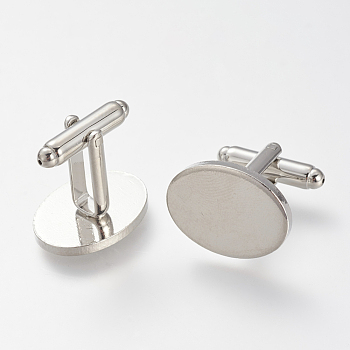 Brass Cuff Buttons, Cufflink Findings for Apparel Accessories, Platinum, 26mm