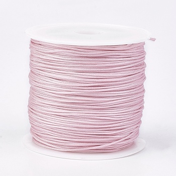 Nylon Thread, Nylon Jewelry Cord for Custom Woven Jewelry Making, Pink, 0.8mm, about 49.21 yards(45m)/roll