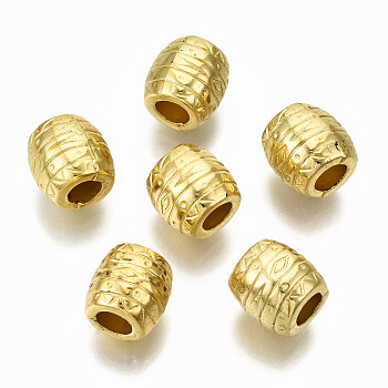 CCB Plastic European Beads, Large Hole Beads, Barrel, Golden, 10x10mm, Hole: 5mm, about 833pcs/490g