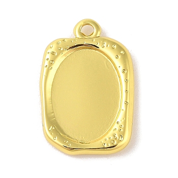 304 Stainless Steel Pendant Cabochon Settings, Rectangle, Real 18K Gold Plated, Tray: 15x11.5mm, 23x15.5x3mm, Hole: 1.6mm