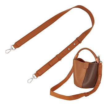 PU Leather Adjustable Bag Straps, with Alloy Swivel Clasps, Sienna, 85~101x2.6cm