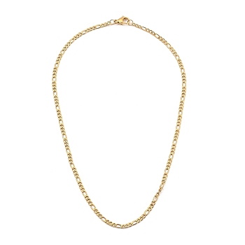 304 Stainless Steel Figaro Chains Necklaces, with Lobster Claw Clasps, Golden, 17.32 inch(44cm)