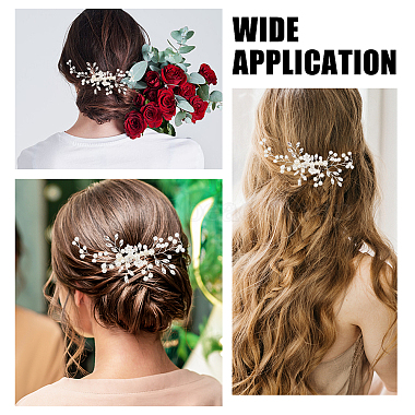 Fashionable Wedding Alloy Rhinestone Hair Combs(AJEW-WH0291-29)-5