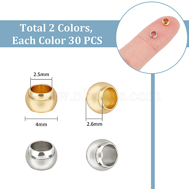 60Pcs 2 Colors Ion Plating(IP) 201 Stainless Steel Beads(STAS-UN0055-57)-3