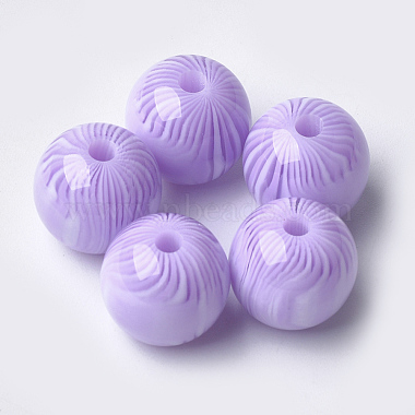 12mm Lilac Round Resin Beads
