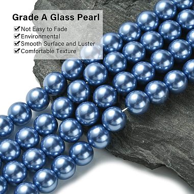 Eco-Friendly Glass Pearl Beads Strands(HY-A008-14mm-RB015)-3