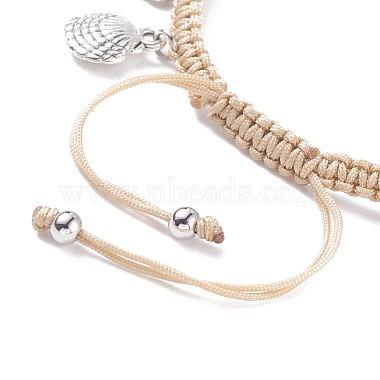 Bracelet de cheville en perles synthétiques turquoise tressées(AJEW-AN00483)-5