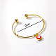 bracelets manchette en acier inoxydable plaqué or véritable 18k(BM4462-1)-4