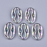 Transparent Acrylic Linkings Rings, AB Color, Oval, Clear AB, 34x21x5mm, Inner Diameter: 25x5.5mm(PACR-N010-027)