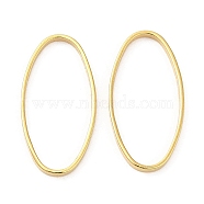 Brass Linking Rings, Cadmium Free & Lead Free, Long-Lasting Plated, Oval, Real 24K Gold Plated, 16x8x1mm, Inner Diameter: 15x7.5mm(KK-M250-23C-G)