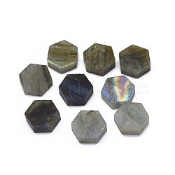 Natural Labradorite Cabochons, Hexagon, 9.5x11x4mm(G-L514-004)
