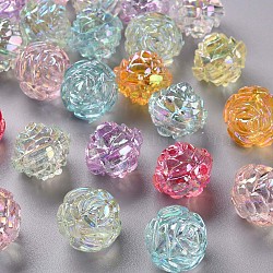 Transparent Acrylic Beads, AB Color, Flower, Mixed Color, 18x16.5mm, Hole: 2.5mm(X-TACR-S154-31C)