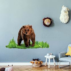 PVC Wall Stickers, Wall Decoration, Bear, 118x39mm(DIY-WH0228-985)