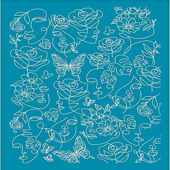 Silk Screen Printing Stencil, for Painting on Wood, DIY Decoration T-Shirt Fabric, Face Pattern, 100x127mm