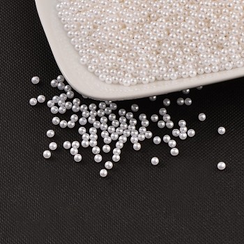 Imitation Pearl Acrylic Beads, No Hole, Round, White, 2.5mm, about 10000pcs/bag
