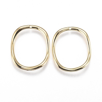 Alloy Jewelry Pendants, Oval, Light Gold, 30x26x2mm, Hole: 1mm