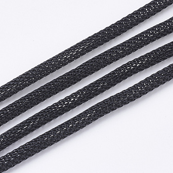 Electrophoresis Iron Mesh Chains, Network Chains, with Spool, Soldered, Black, 4mm, about 164.04 Feet(50m)/roll