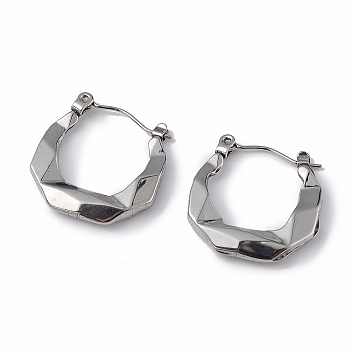 304 Stainless Steel Twist Round Hoop Earrings for Women, Stainless Steel Color, 20x20x3mm, Pin: 0.5mm