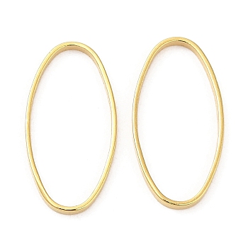 Brass Linking Rings, Cadmium Free & Lead Free, Long-Lasting Plated, Oval, Real 24K Gold Plated, 16x8x1mm, Inner Diameter: 15x7.5mm
