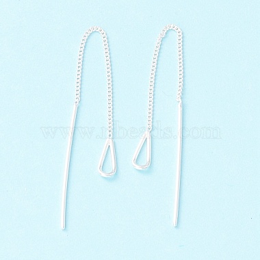 999 boucles d'oreilles pendantes en argent fin à longue chaîne(EJEW-I260-45S)-3