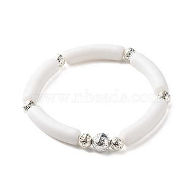 Malaisie naturelle & howlite & roche de lave & perles d'hématite synthétique énergie puissance ensemble de bracelets extensibles pour fille femmes(BJEW-JB07033)-4