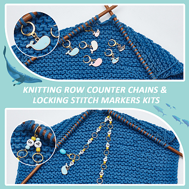 Knitting Row Counter Chains & Locking Stitch Markers Kits(HJEW-AB00538)-4