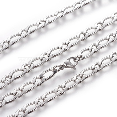 304 Stainless Steel Figaro Chain Necklaces(NJEW-E143-08P)-2