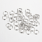 Iron Open Jump Rings, Round, Platinum, 5x0.7mm, 21 Gauge, Inner Diameter: 3.6mm, about 20000pcs/1000g(IFIN-A018-5mm-P)