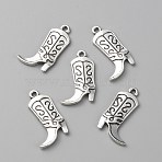 Tibetan Style Alloy Pendant, Boot Charms, Antique Silver, 26x15.5x2mm, Hole: 1.6mm(FIND-WH0419-53)