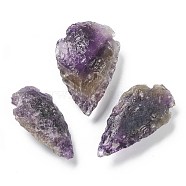 Rough Raw Natural Amethyst Beads, No Hole/Undrilled, Hammered Arrowhead, 37~42x21~26x10~12mm(G-H254-40)