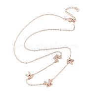 Stylish 925 Silver Clear Cubic Zirconia MAMA Letter Link Chain Necklaces for Mother's Day Gift, Rose Gold, 15.75 inch(40cm)(ON4578-3)